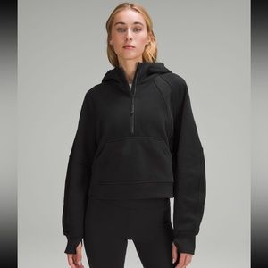 Lululemon oversized scuba half zip cropped black hoodie m/l
